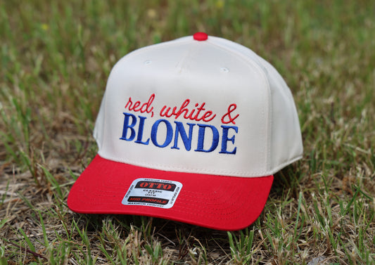 Red, White & Blonde Trucker Hat