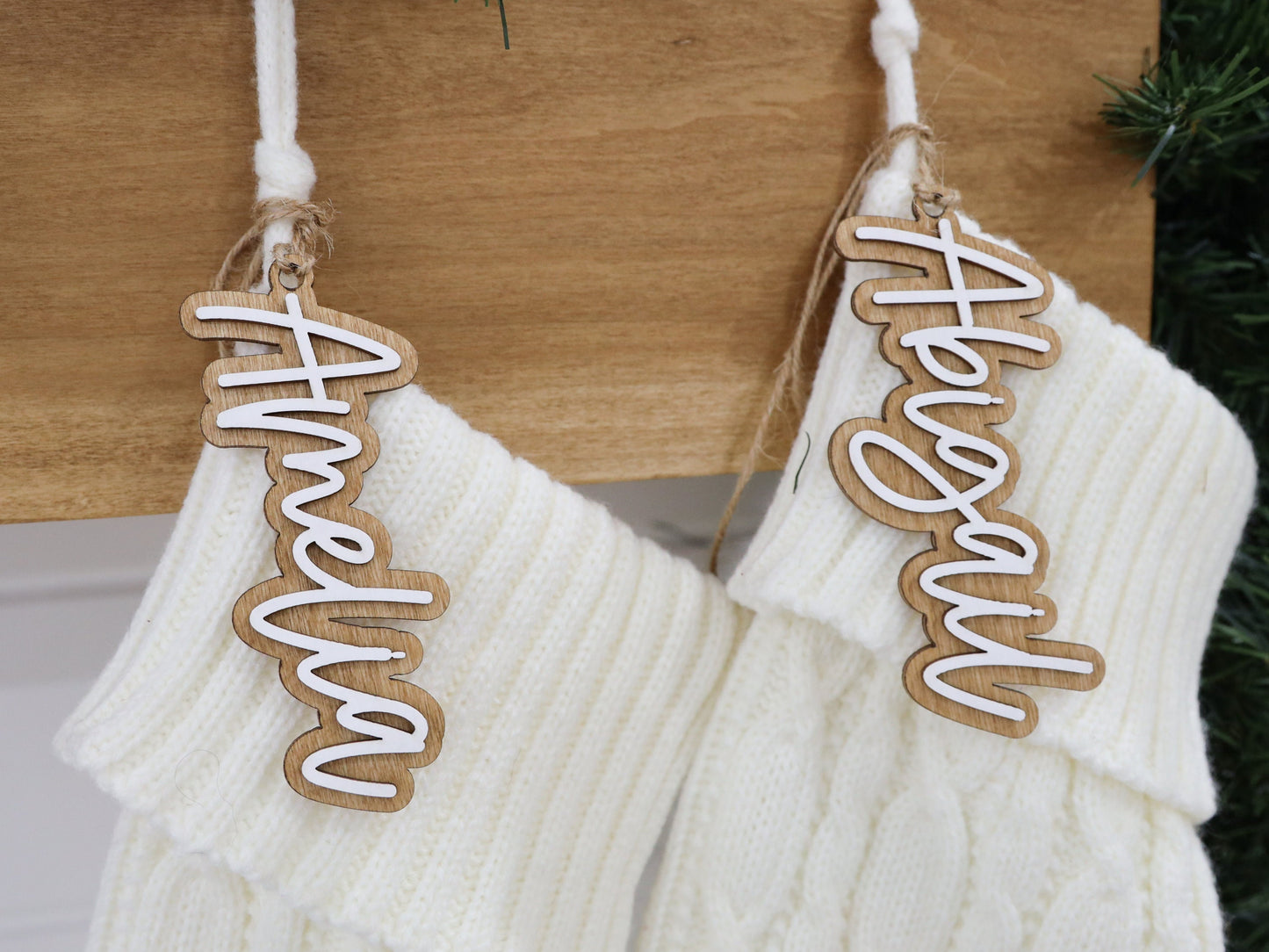 Custom Shape Stocking Name Tags