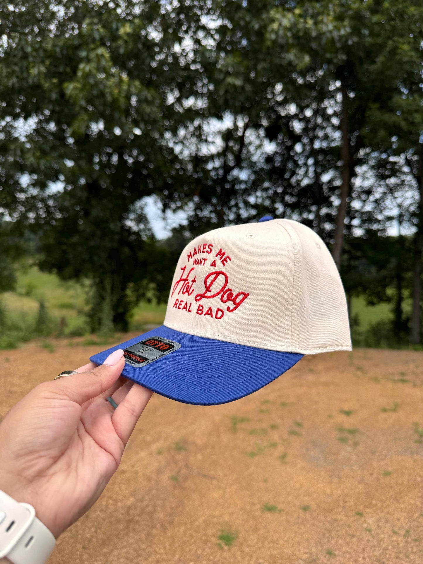 Makes Me Want a Hot Dog Real Bad Embroidered Trucker Hat