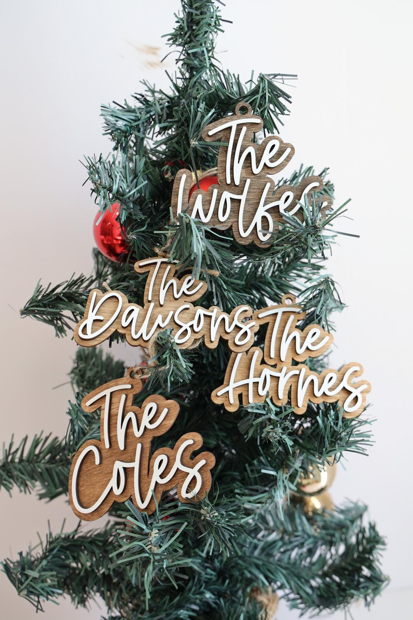 Custom Wooden Family Name Ornament 2025
