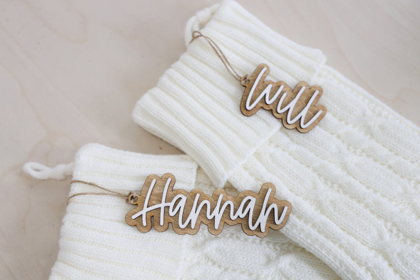 Custom Shape Stocking Name Tags