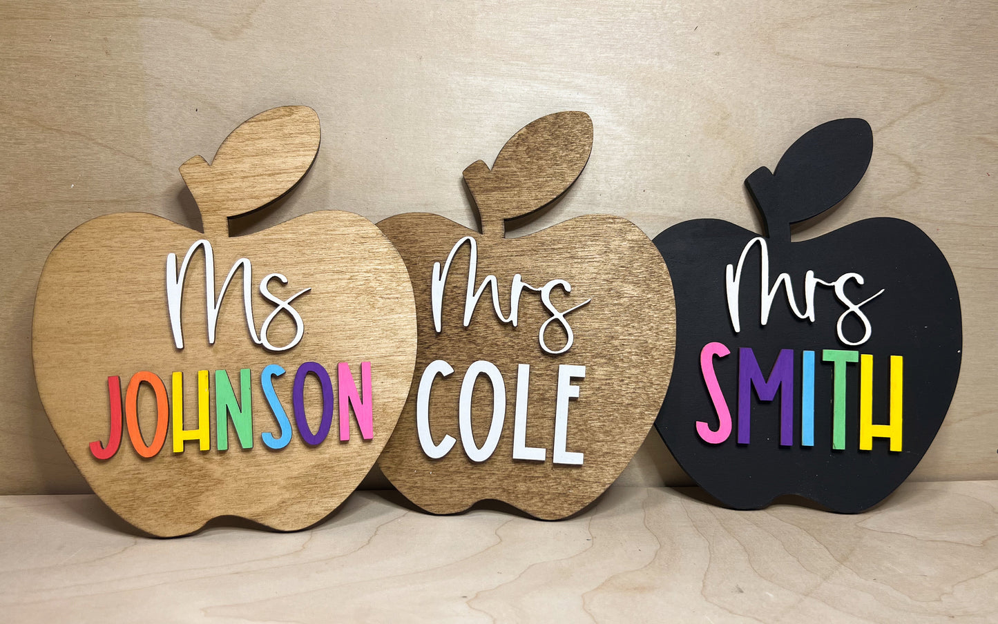 Personalized Desktop Teacher Apple Sign | Mini Apple Sign for Teachers | Gifts for Teachers | Teacher Desk Sign Personalized | Teacher Gift