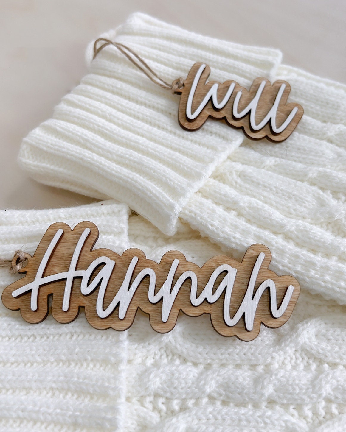 Custom Shape Stocking Name Tags