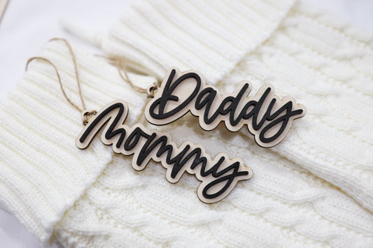 Custom Shape Stocking Name Tags