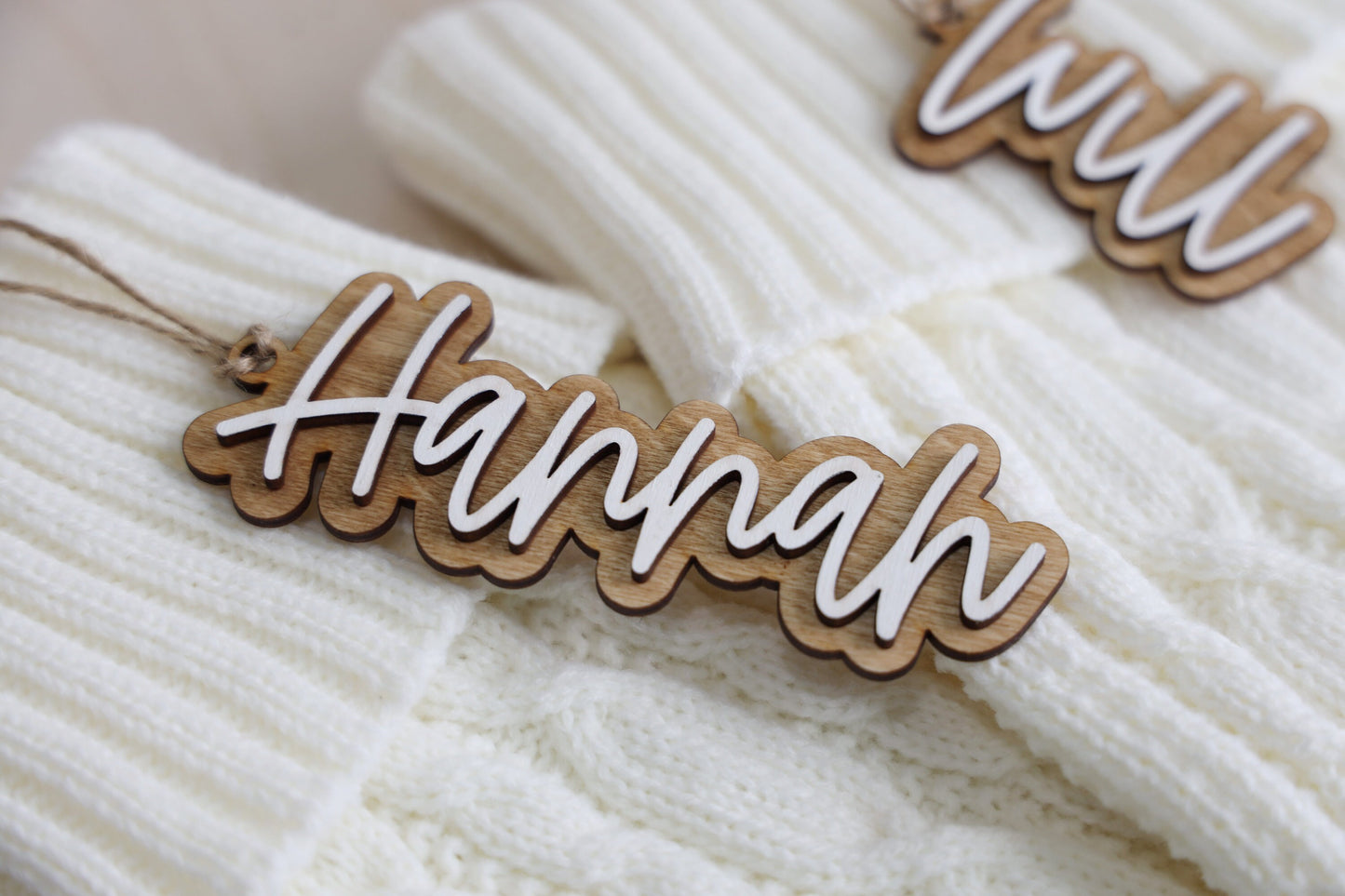 Custom Shape Stocking Name Tags