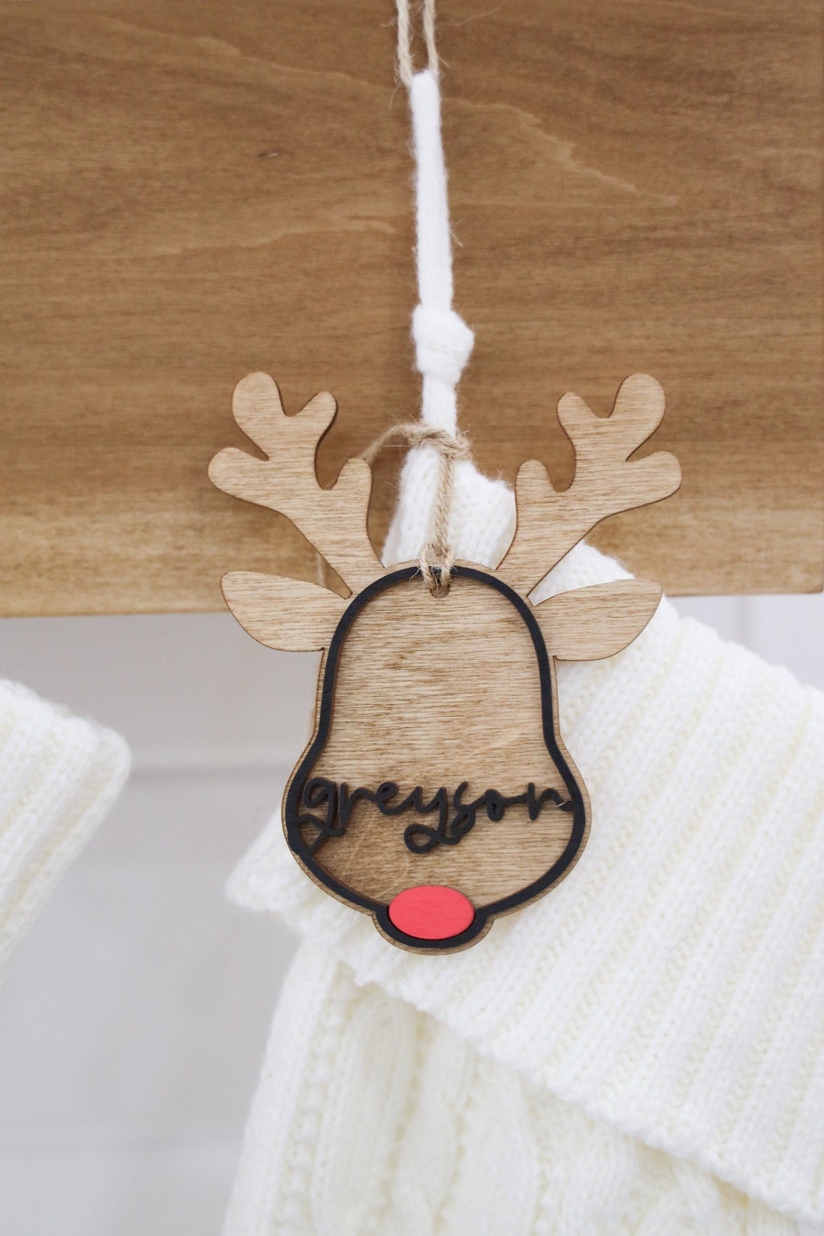 Personalized Stocking Tags | Wooden Name Tags | Christmas Labels | Wooden Present Tags | Christmas Stocking tags | Present Tags | Reindeer