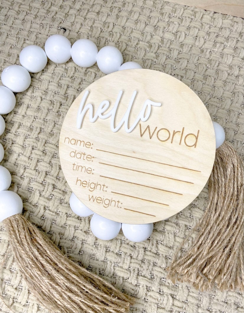 Hello World Birth Announcement Hospital Photo Prop