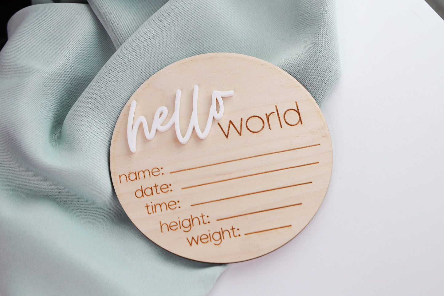 Hello World Birth Announcement Hospital Photo Prop