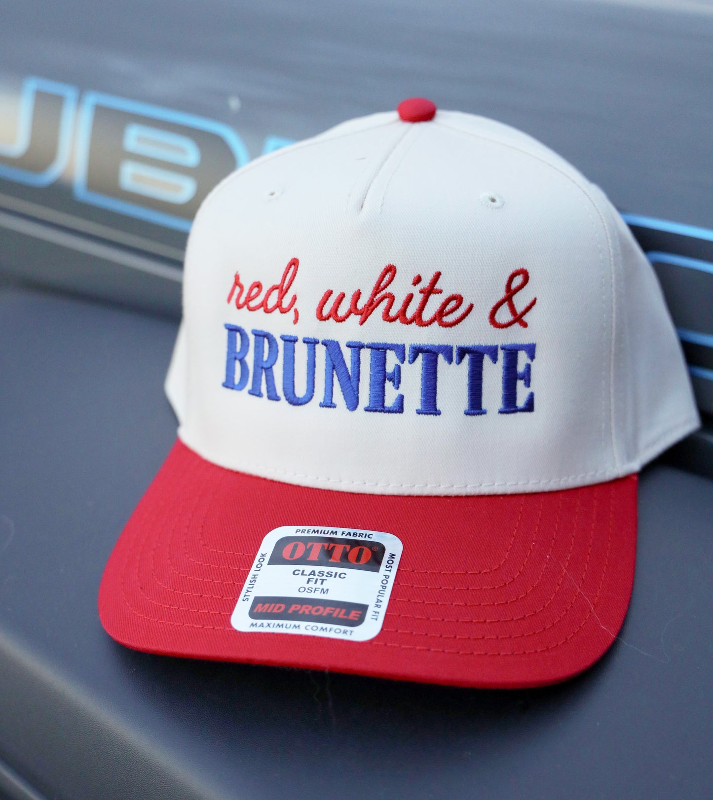 Red, White &  Brunette Trucker Hat