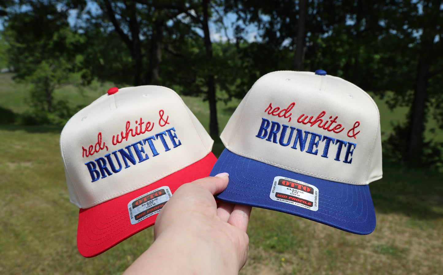 Red, White &  Brunette Trucker Hat