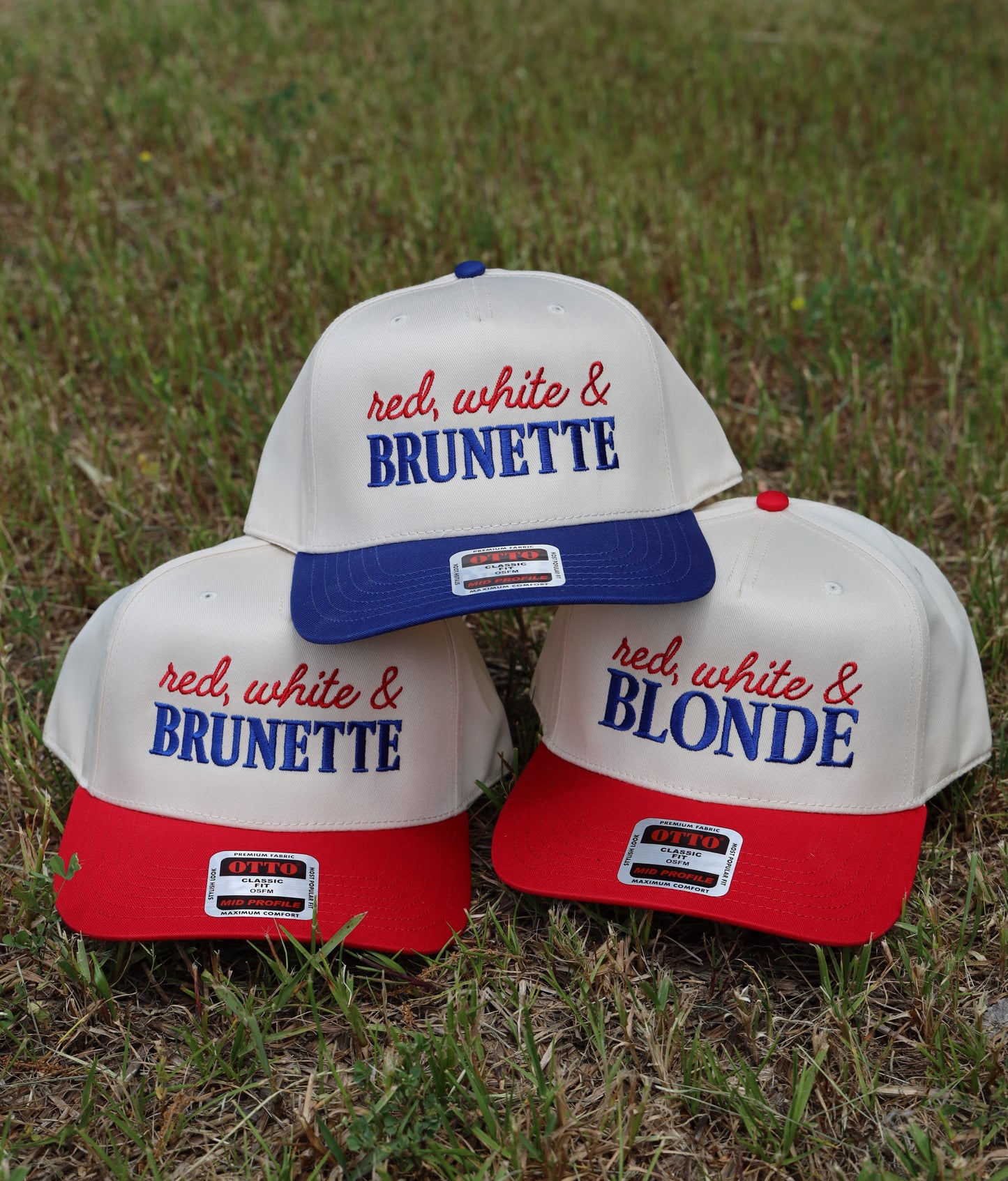 Red, White &  Brunette Trucker Hat