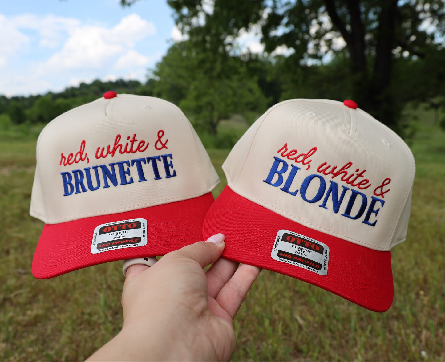 Red, White &  Brunette Trucker Hat