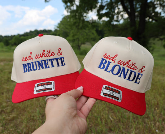 Red, White &  Brunette Trucker Hat