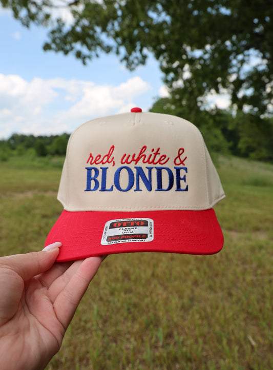 Red, White &  Blonde Trucker Hat