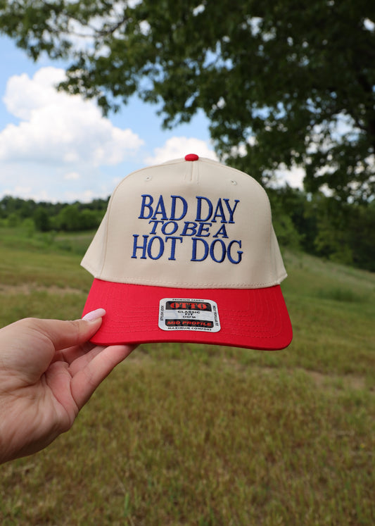 Bad Day to be a Hot Dog Embroidered Trucker Hat