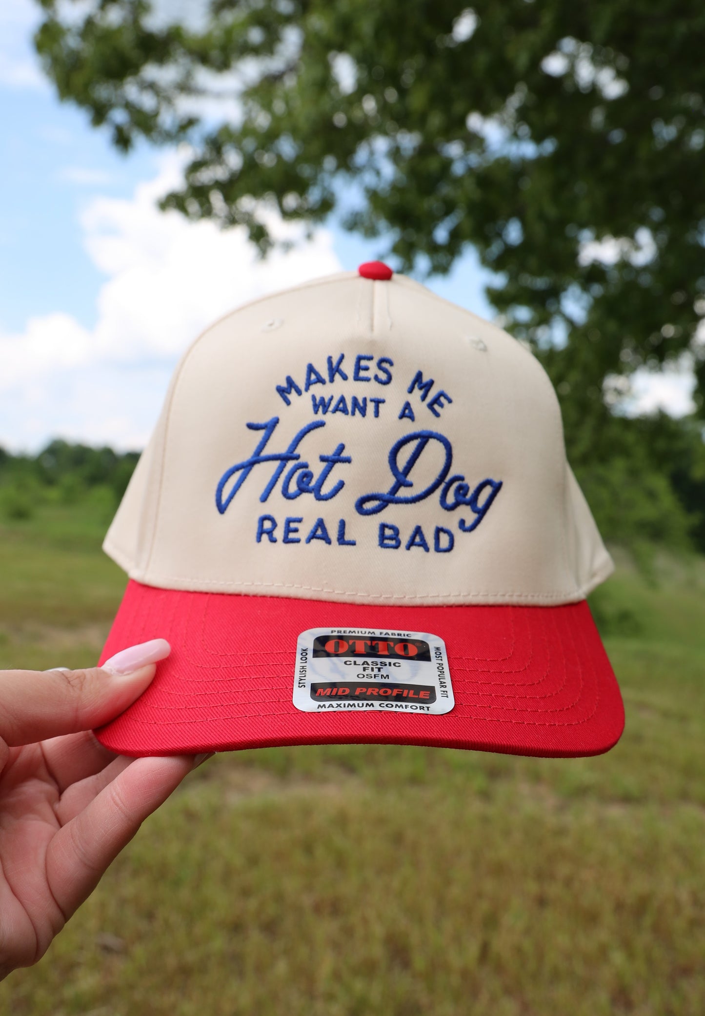 Makes Me Want a Hot Dog Real Bad  Embroidered Trucker Hat