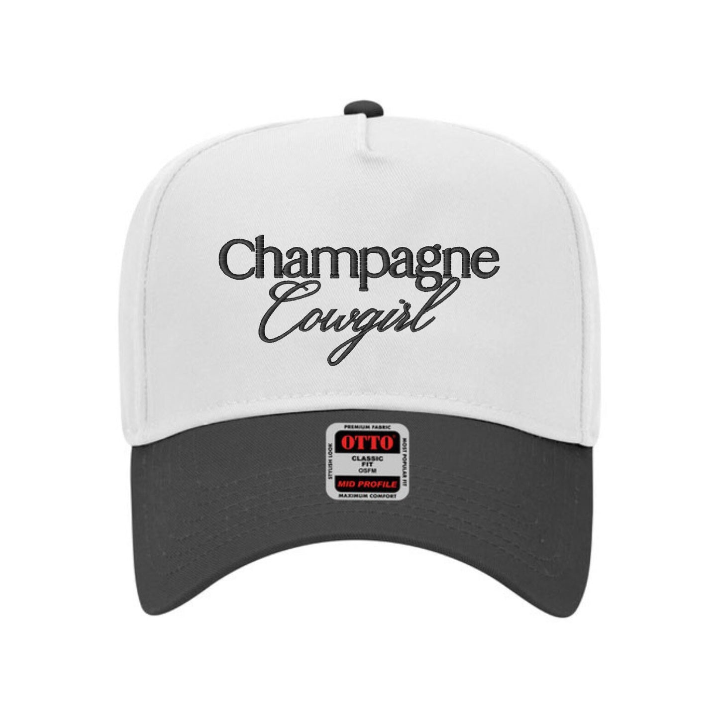 Champagne Cowgirl Embroidered Trucker Hat 🥂