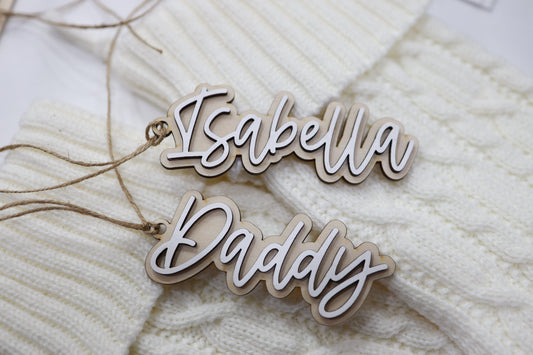 Personalized Stocking Tags |  Wooden Name Tags | Christmas Labels |  Wooden Present Tags | Christmas Stocking tags | Present Tags | custom