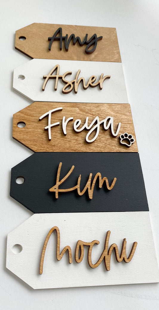 Personalized Stocking Tags |  Wooden Name Tags | Christmas Labels |  Wooden Present Tags | Christmas Stocking tags | Present Tags