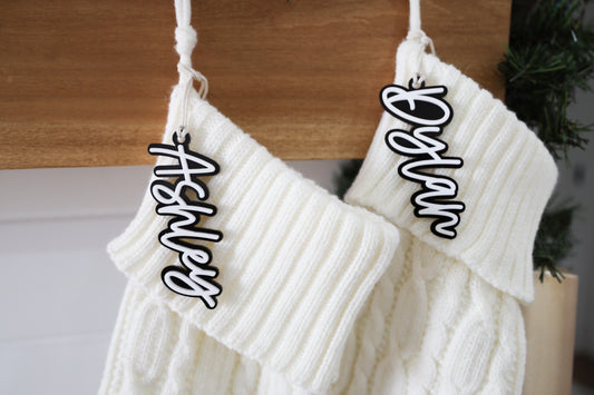 Personalized Stocking Tags | Acrylic  Name Tags | Christmas Labels |  Acrylic Present Tags | Christmas Stocking tags | Present Tags | custom