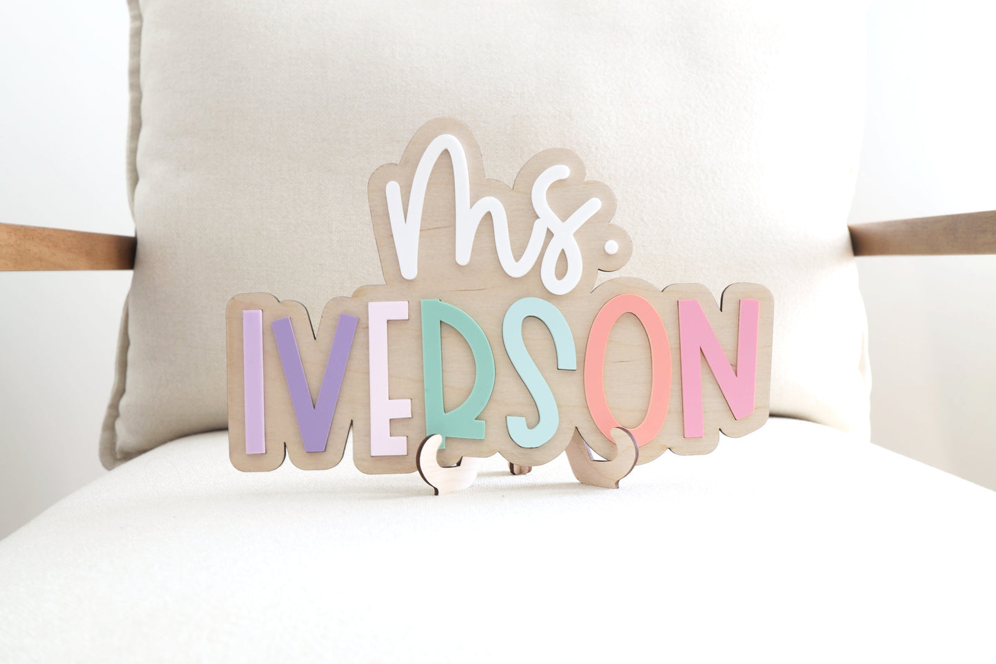 Custom Teacher Name Sign | Personalized Teacher Name Plaque for Desk or Door | Gift for Teacher