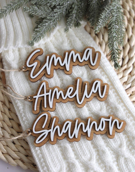Personalized Stocking Tags |  Wooden Name Tags | Christmas Labels |  Wooden Present Tags | Christmas Stocking tags | Present Tags