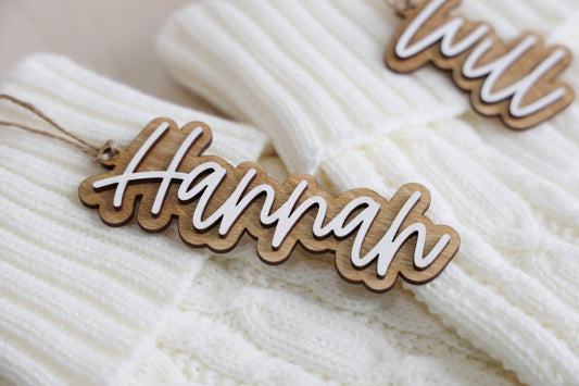 Custom Shape Stocking Name Tags