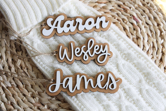 Personalized Stocking Tags |  Wooden Name Tags | Christmas Labels |  Wooden Present Tags | Christmas Stocking tags | Present Tags