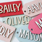 Valentine's Day Name Tags / Wooden Heart Name Tags / Wooden Name Labels / Wooden Gift Labels / Valentines day basket tags