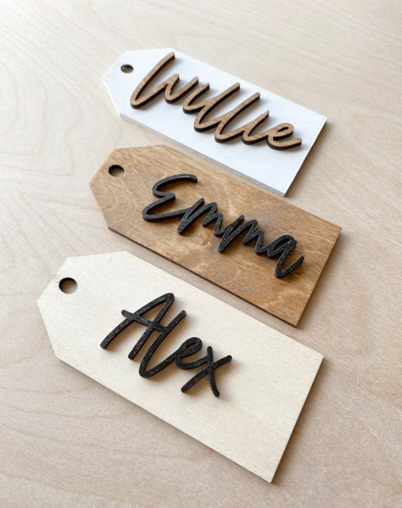Personalized Stocking Tags |  Wooden Name Tags | Christmas Labels |  Wooden Present Tags | Christmas Stocking tags | Present Tags
