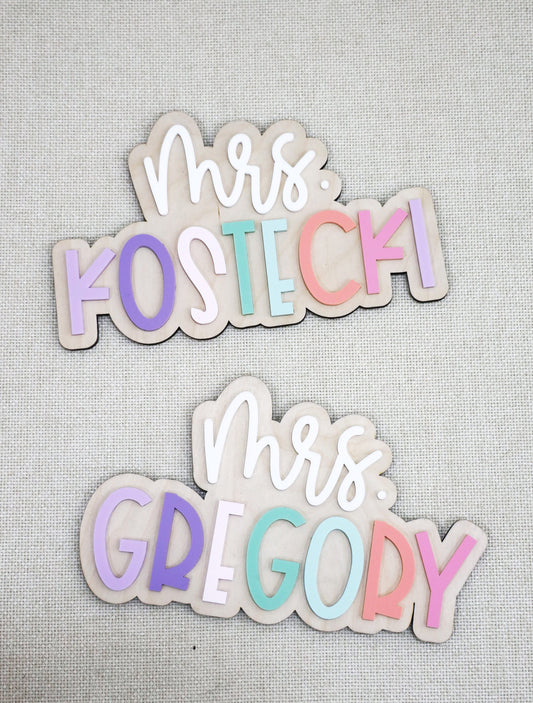 Custom Teacher Name Sign | Personalized Teacher Name Plaque for Desk or Door | Gift for Teacher