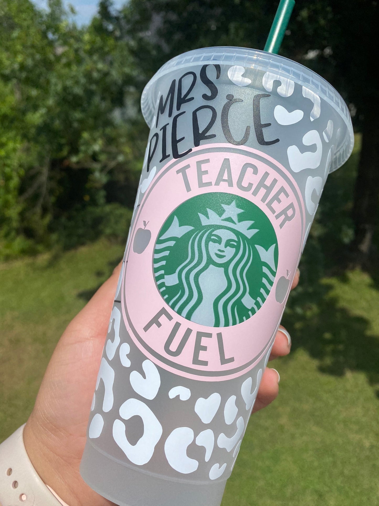 Teacher fuel cup | cheetah print teacher Starbucks cold cup | gifts for teacher | back to school gifts | cheetah cup | cheetah print cup