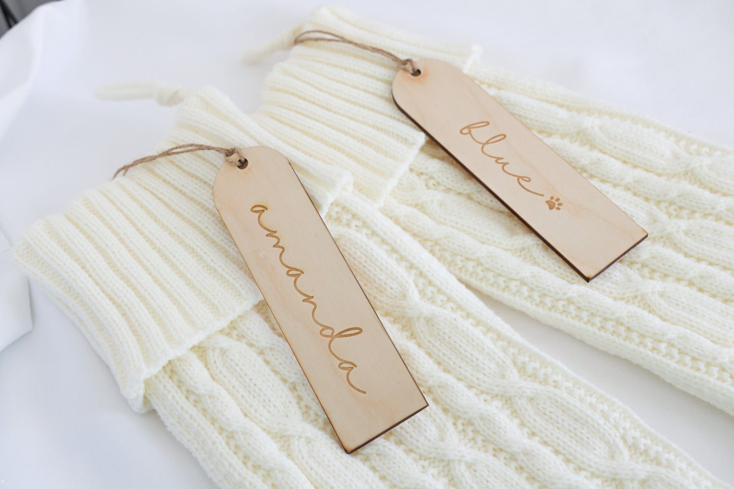 Engraved Personalized Stocking Tags |  Wooden Name Tags | Christmas Labels |  Wooden Present Tags | Christmas Stocking tags | Present Tags