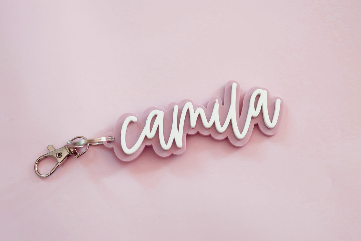 Custom Name Keychain | Retro Acrylic Key| Backpack Name Tag | Diaper Bag Tag| Kids Personalized Keyring | Text Car Key Gift | Birthday gift