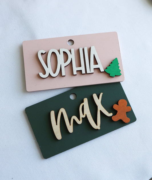 Personalized Stocking Tags |  Wooden Name Tags | Christmas Labels |  Wooden Present Tags | Christmas Stocking tags | Present Tags