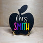 Personalized Desktop Teacher Apple Sign | Mini Apple Sign for Teachers | Gifts for Teachers | Teacher Desk Sign Personalized | Teacher Gift