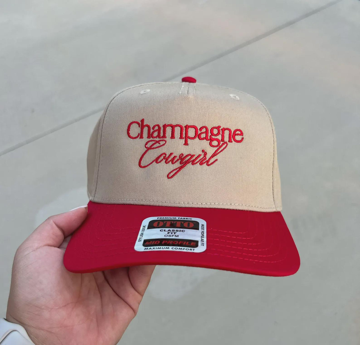 Champagne Cowgirl Embroidered Trucker Hat 🥂