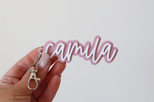 Custom Name Keychain | Retro Acrylic Key| Backpack Name Tag | Diaper Bag Tag| Kids Personalized Keyring | Text Car Key Gift | Birthday gift