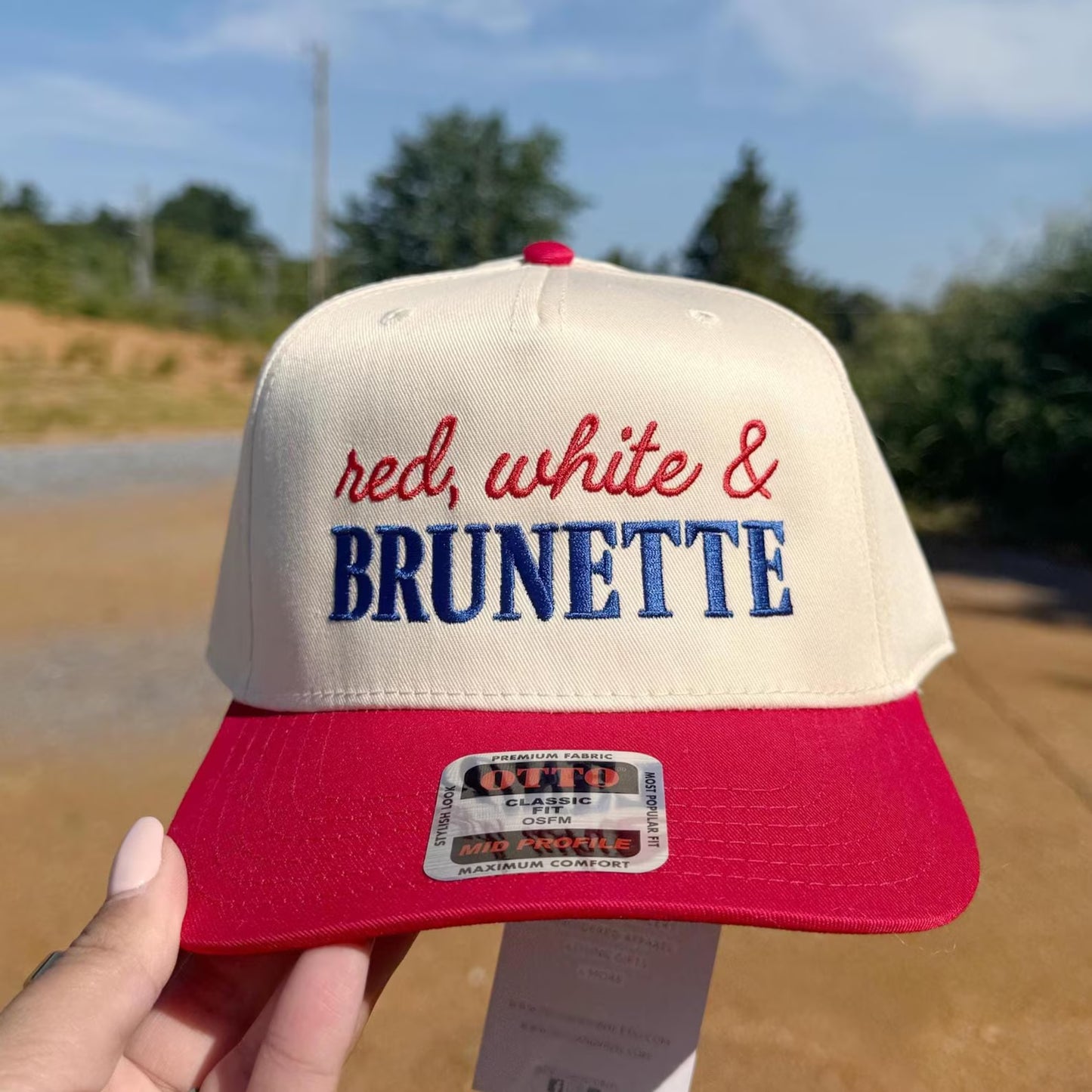 Red, White &  Brunette Trucker Hat