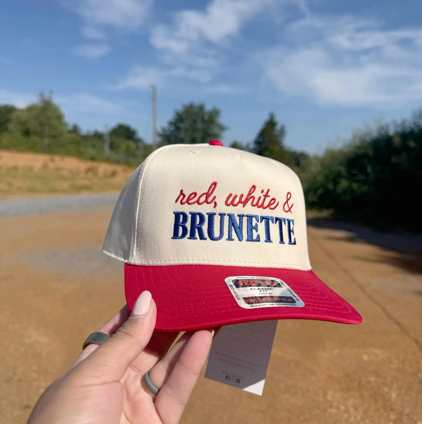 Red, White &  Brunette Trucker Hat